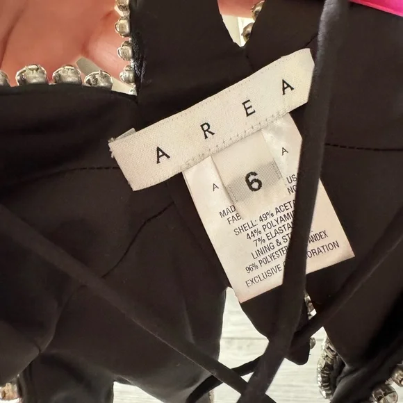 AREA Black Top with Rhinestone Details brand new never worn no tags - Picture 5 of 5